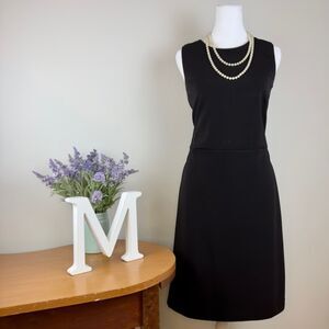 Ann Taylor Black Sheath Dress - Size 8 -  Silver beaded embellishments - EUC